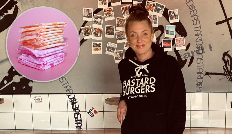 Lina och hennes kollegor får gratis mensskydd