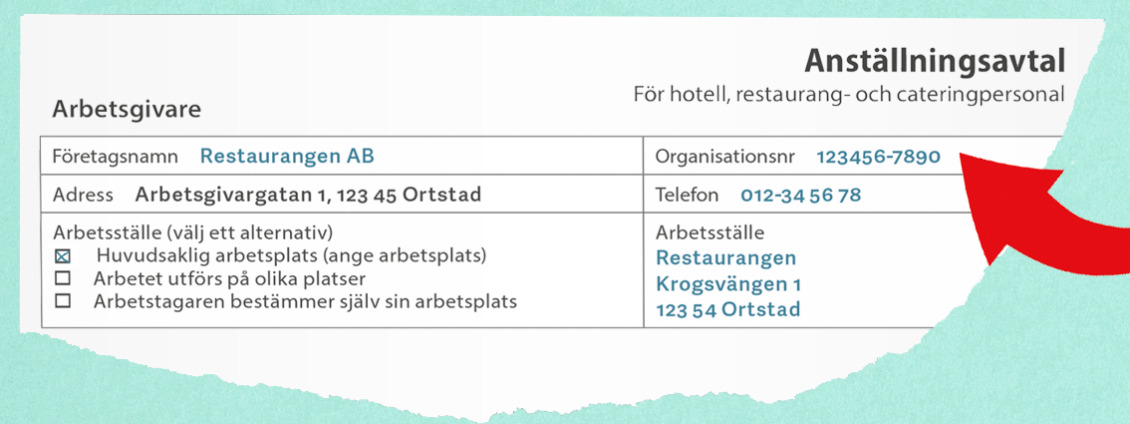 Del av anställningsavtal.