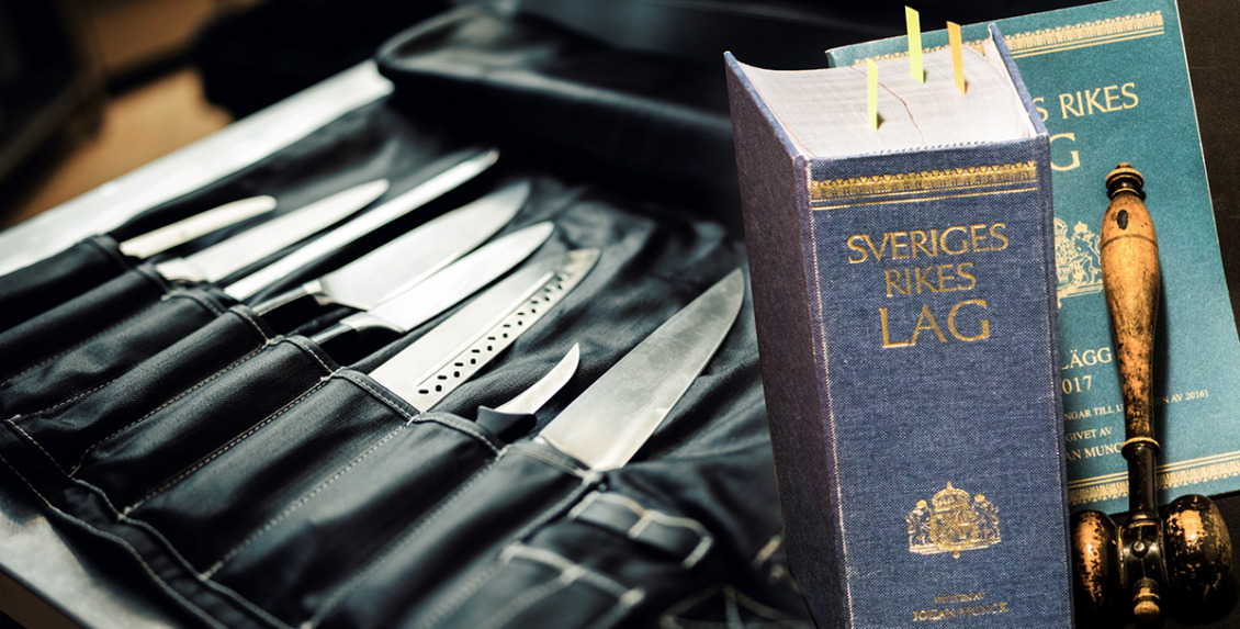 Kockkniv i bil var inte olagligt