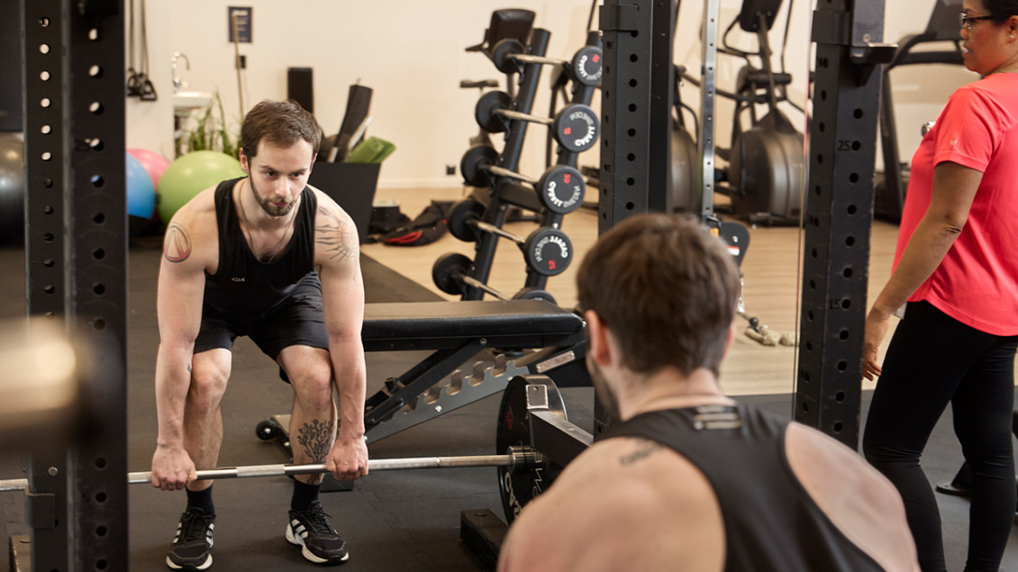 Daniel Harrison i personalgymmet på Gothia Towers